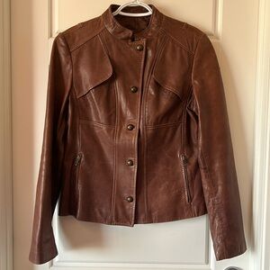 Akoury military style leather jacket